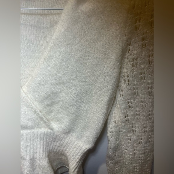 Urban Outfitters peplum v neck criss cross sweater XS off white - Picture 5 of 5